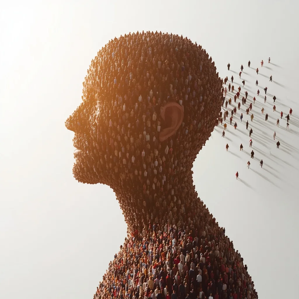 A Conceptual Art Portrait Formed by Thousands of Figures – Premium Prompts AI prompt example