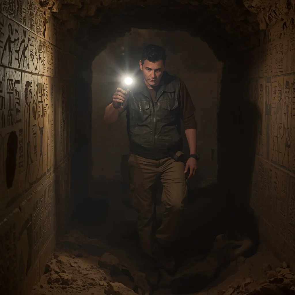 Adventurous Male Archaeologist Discovering a Hidden Tomb – Men's Prompts AI prompt example
