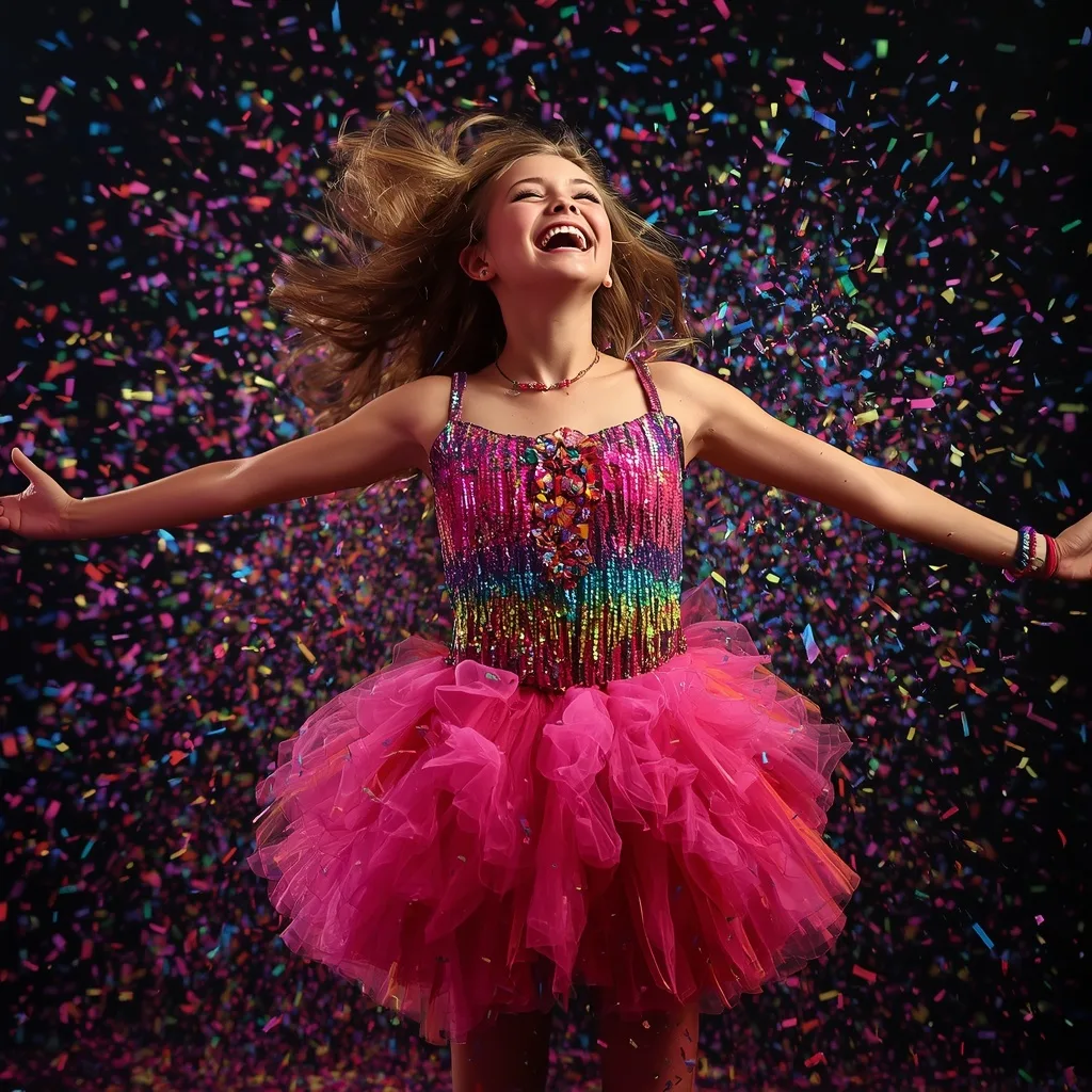 Party Ready Western Girl with Confetti Explosion – Girl's Prompts AI prompt example