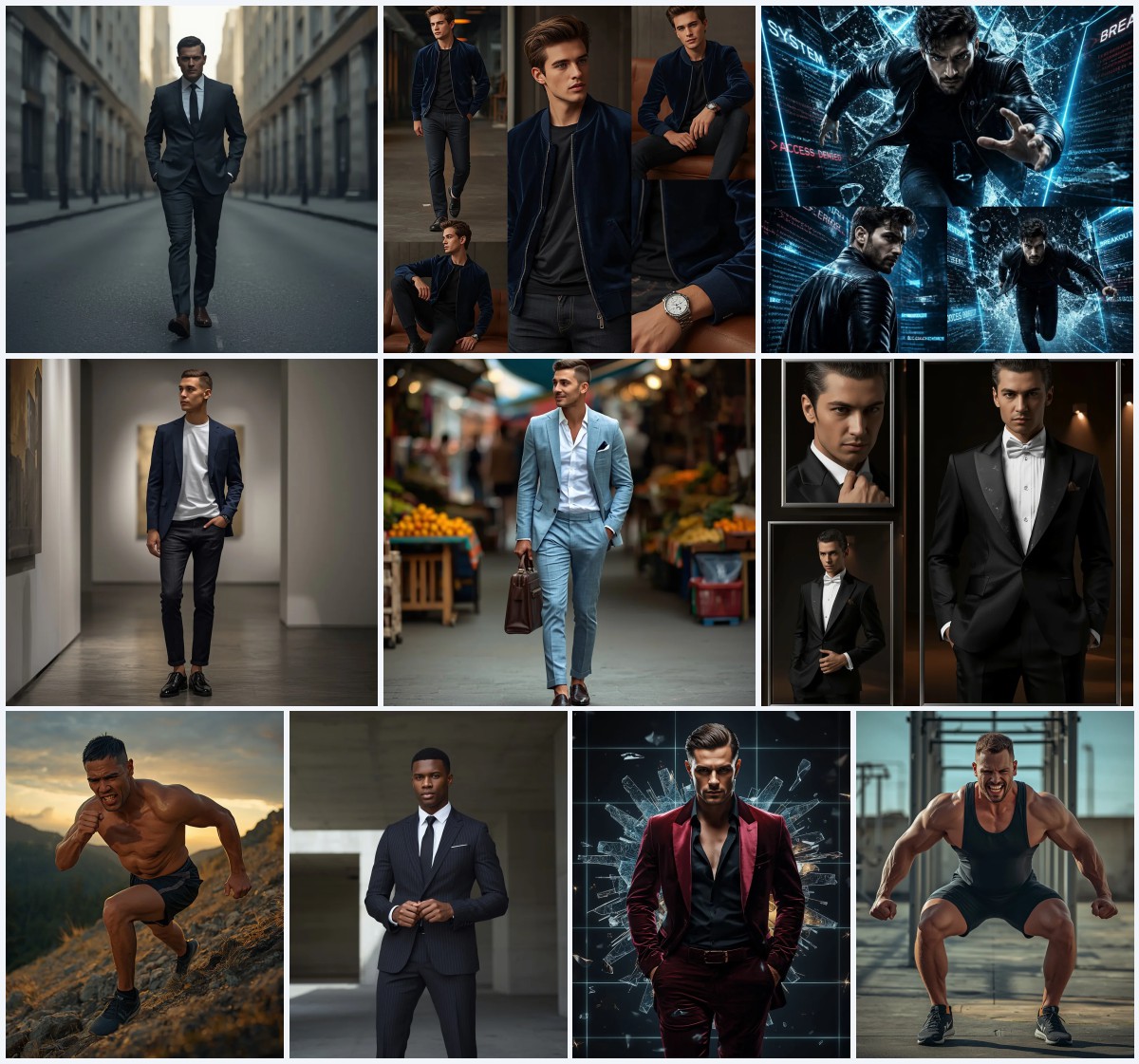 New 10 Ultra Realistic AI Prompts for Men’s Cinematic Portraits with DSLR Quality and Professional Grading