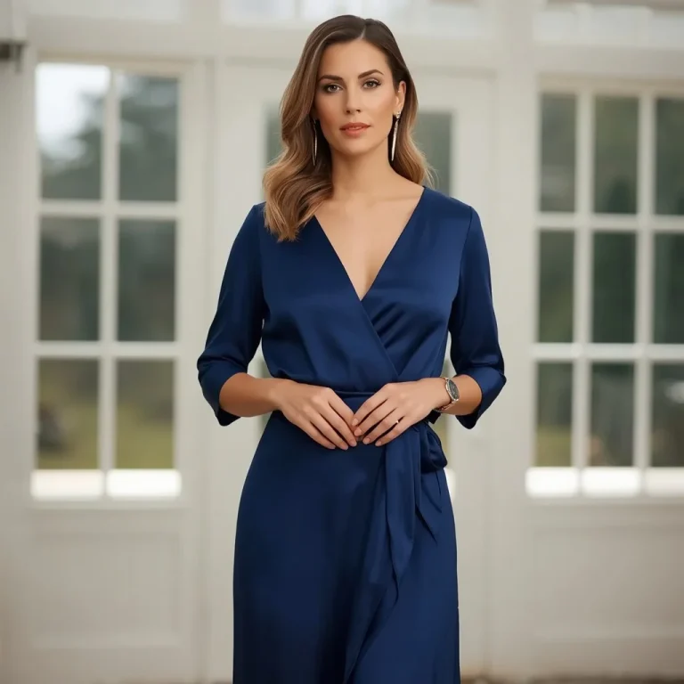 Sophisticated Silk Wrap Dress for a Chic Daytime Event | New instagram trend prompt for girl copy and paste
