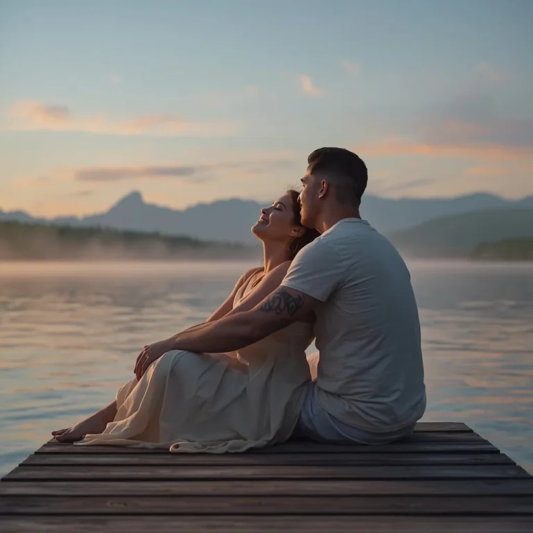 Sunset Serenity: A Couple’s Romantic Lakeside Moment | Couple romantic prompt for ChatGPT